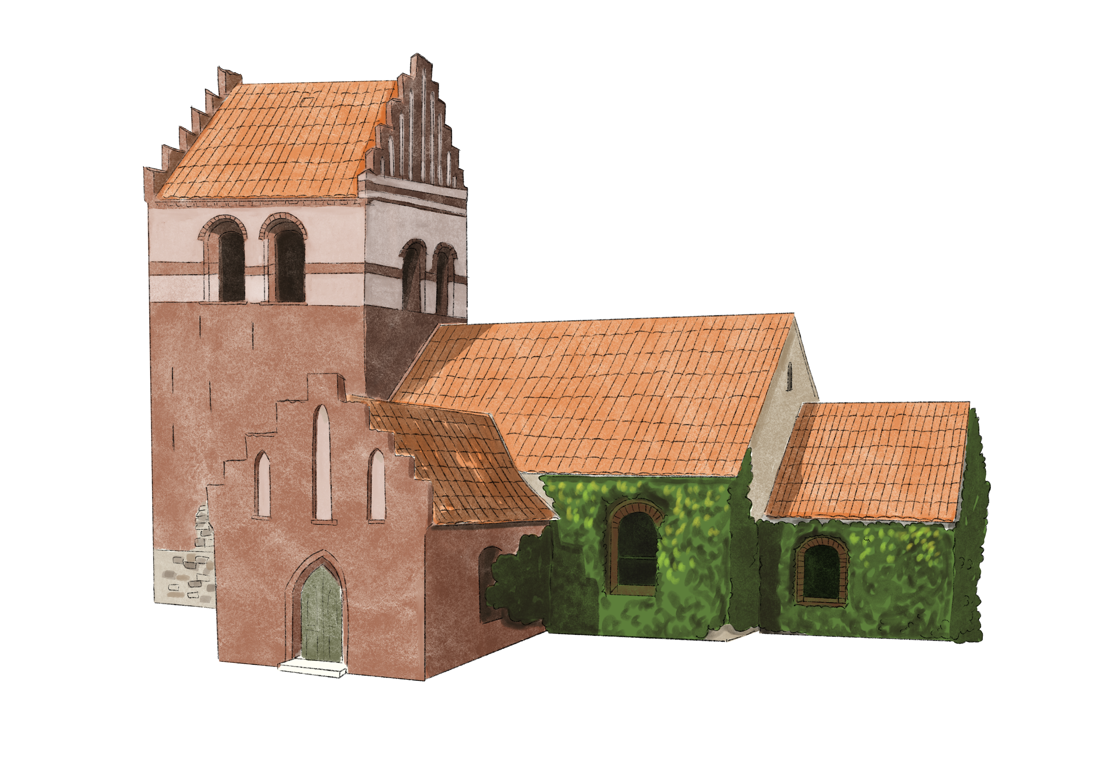 Illustration af Allerslev Kirke