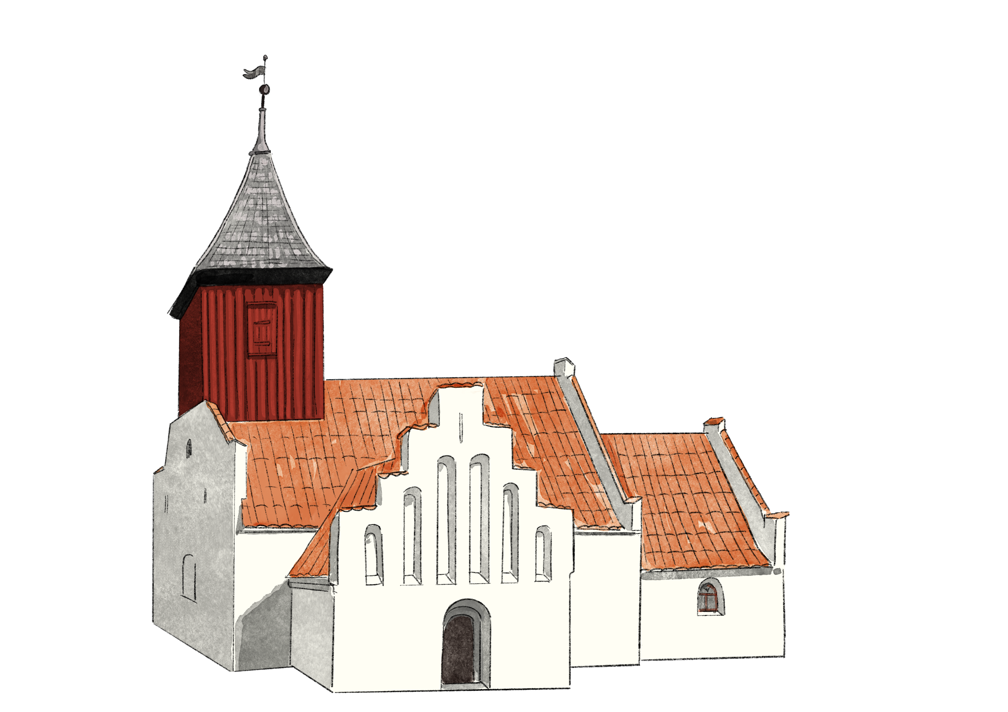 Illustrations af Kornerup Kirke