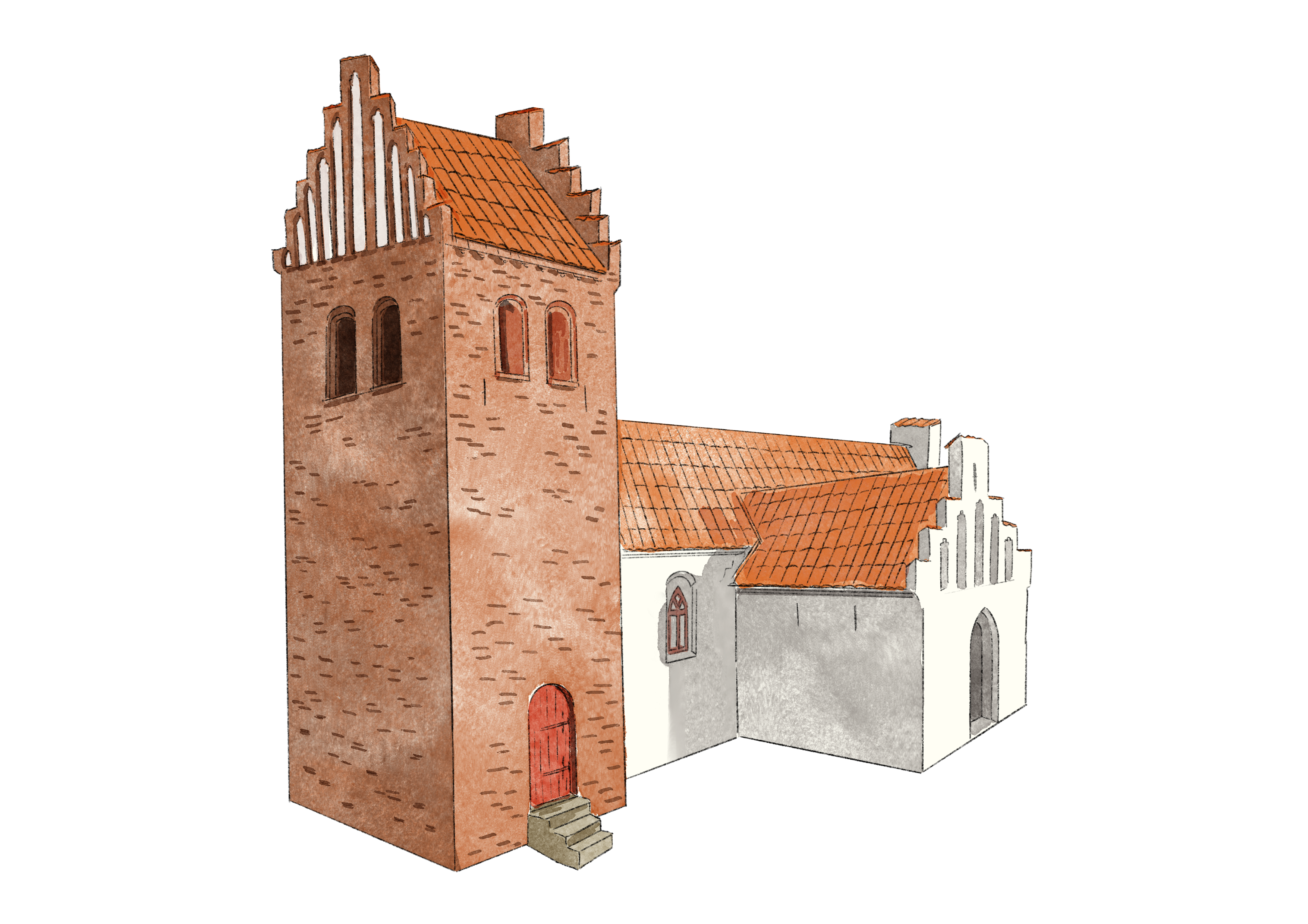 Illustration af Rorup Kirke