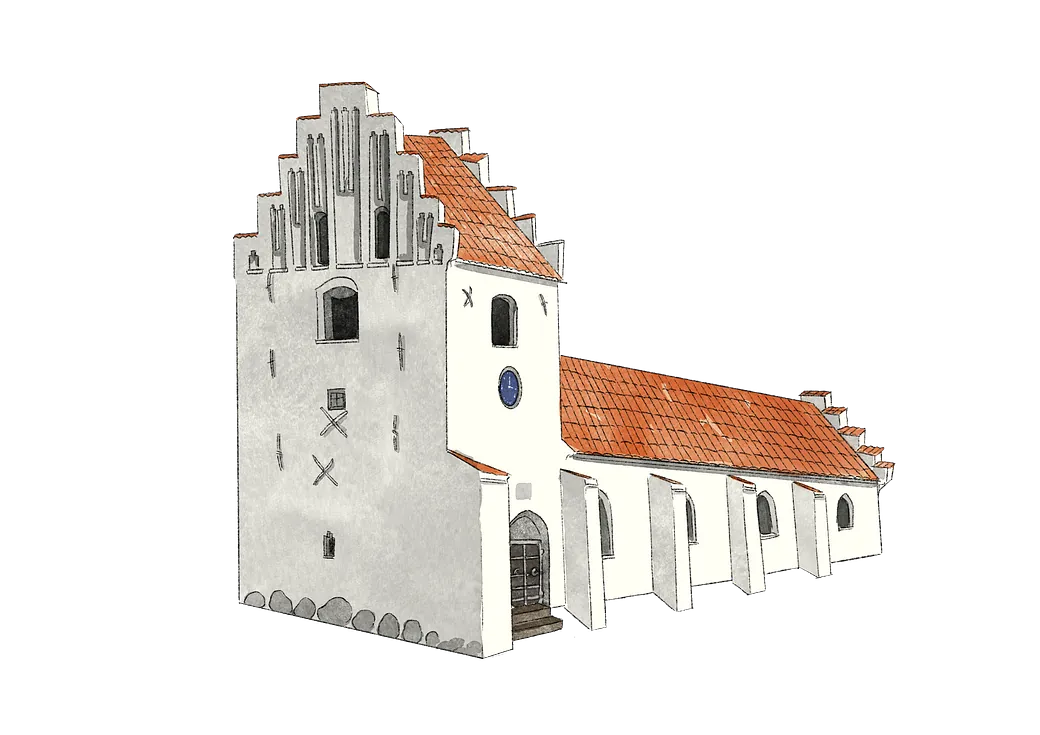 Illustrations af Kirke Hvalsø Kirke