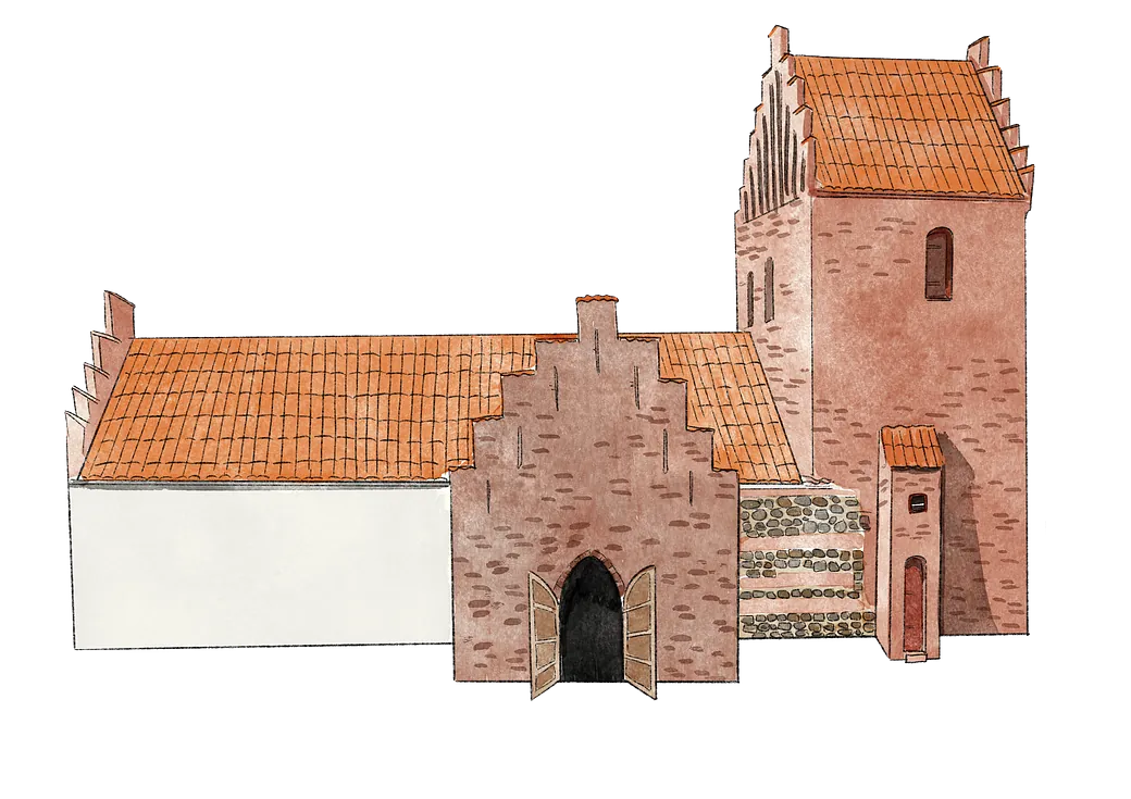 Illustration af Kisserup Kirke