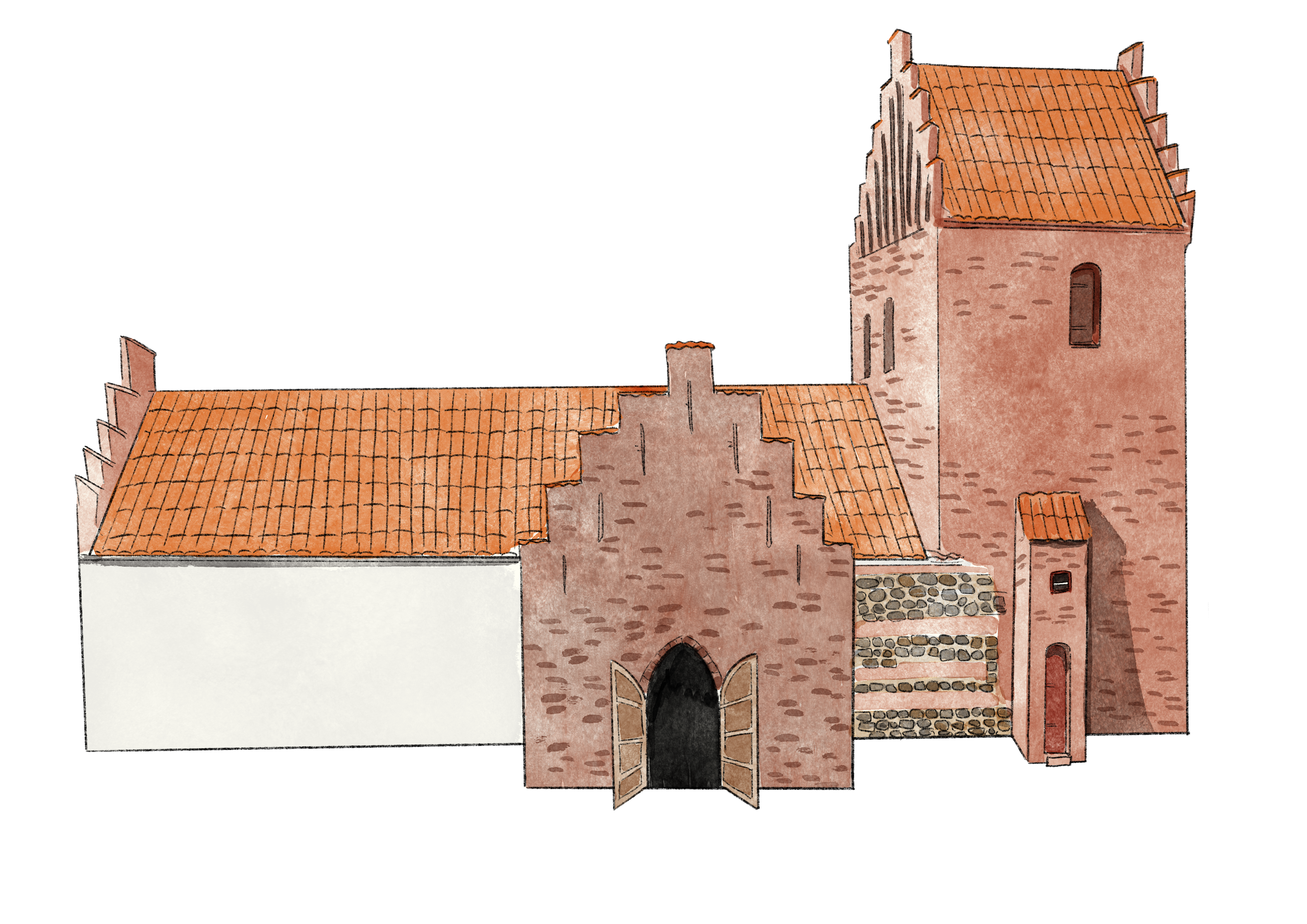 Illustration af Kisserup Kirke