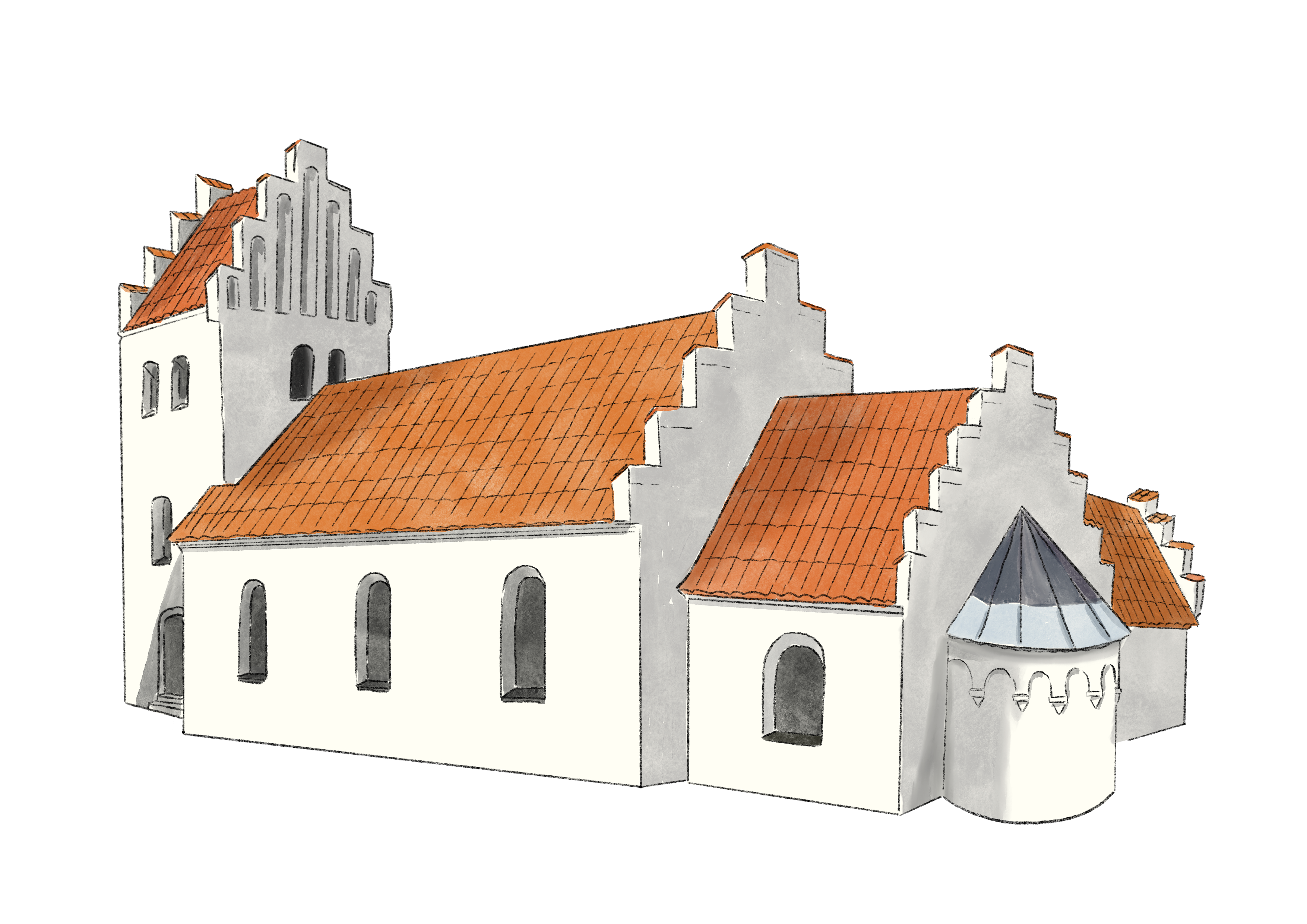 Illustrations af Kirke Hyllinge Kirke