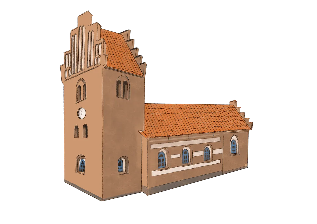 Illustration af Glim Kirke